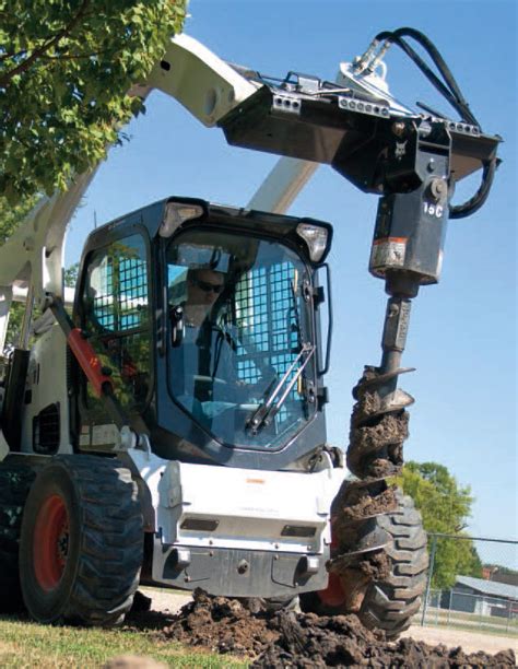 bobcat skid steer with 10 inch auger|bobcat skid steer auger attachment.